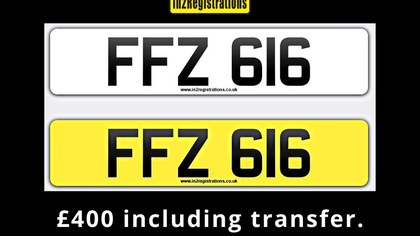 FFZ 616 Dateless 3x3 Number Plate.