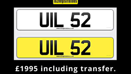 UIL 52 Dateless 3x2 Number Plate.