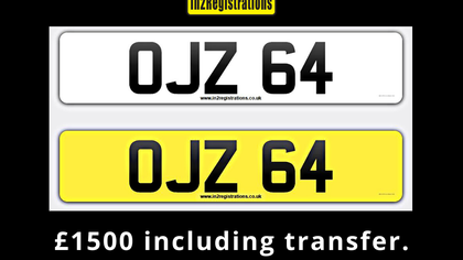 OJZ 64 Dateless 3x2 Number Plate.