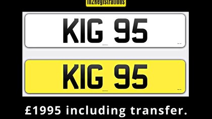 KIG 95 Dateless 3x2 Number Plate.