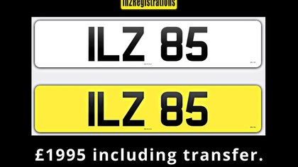 ILZ 85 Dateless 3x2 Number Plate.