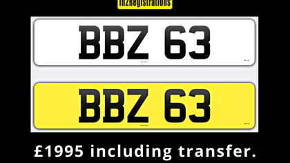 BBZ 63 Dateless 3x2 Number Plate.