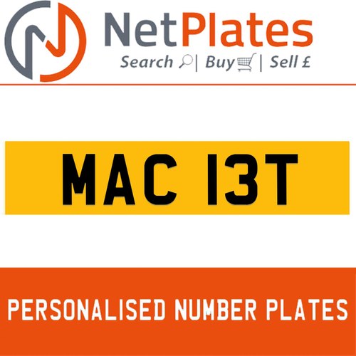 MAC 13T Private Number Plate On DVLA Retention Ready To Go For Sale