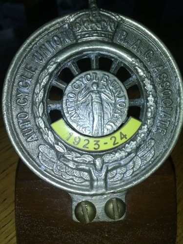 1923-24 R.A.C Auto Cycle Union membership badge For Sale