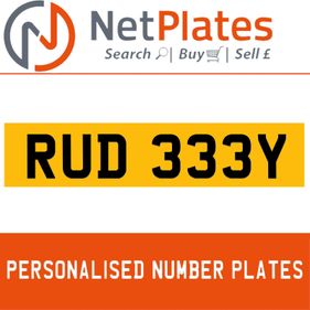 RUD 333Y RUDY Private Number Plate On DVLA Retention