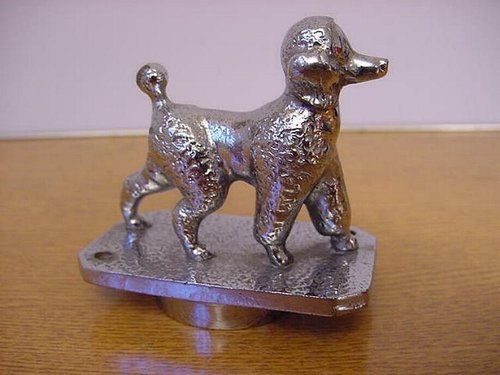 1940 POODLE DOG  DESMO CAR MASCOT CHROME ON BRASS STUNNING  For Sale
