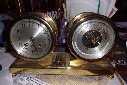 #27 Chelsea Ship Clock and Barometer For Sale