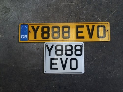 Y888 EVO Private plate for sale, Ideal for Lancer Evo 8 In vendita