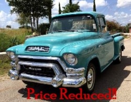 1955 GMC Pick Up Truck = StepSide Turquoise(~)Grey $34.9k For Sale