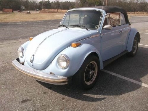 1974 Volkswagen Beetle Convertible = Blue Driver $10.5k For Sale