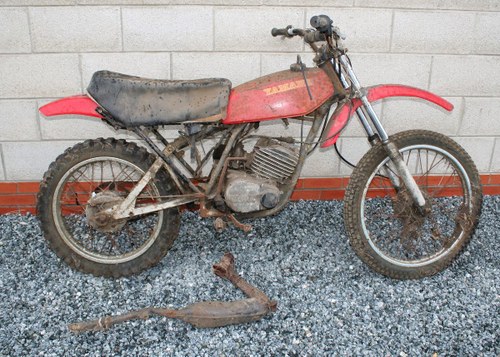 Late 1970's Yamaha YZ 125 dirt bike.  For Sale by Auction