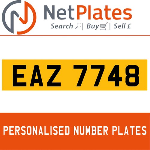 EAZ 7748 PERSONALISED PRIVATE CHERISHED DVLA NUMBER PLATE For Sale
