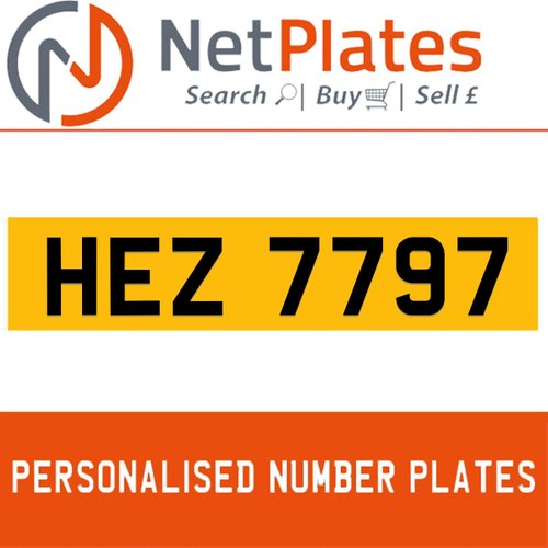 HEZ 7797 PERSONALISED PRIVATE CHERISHED DVLA NUMBER PLATE For Sale
