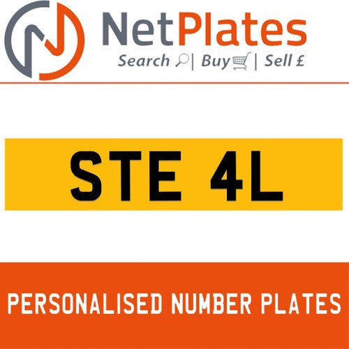 STE 4L PERSONALISED PRIVATE CHERISHED DVLA NUMBER PLATE For Sale