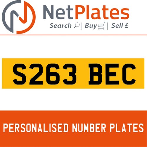 S263 BEC PERSONALISED PRIVATE CHERISHED DVLA NUMBER PLATE In vendita