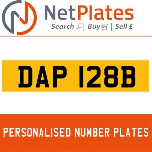 DAP 128B PERSONALISED PRIVATE CHERISHED DVLA NUMBER PLATE For Sale