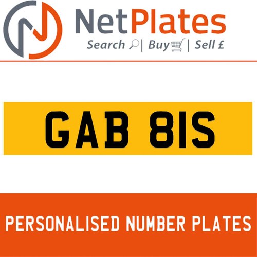 GAB 81S PERSONALISED PRIVATE CHERISHED DVLA NUMBER PLATE For Sale