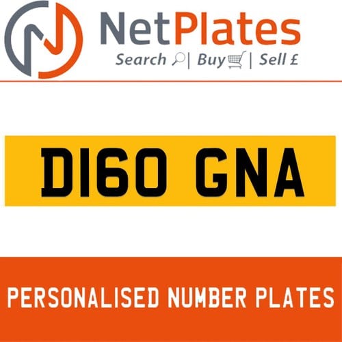 D160 GNA PERSONALISED PRIVATE CHERISHED DVLA NUMBER PLATE For Sale