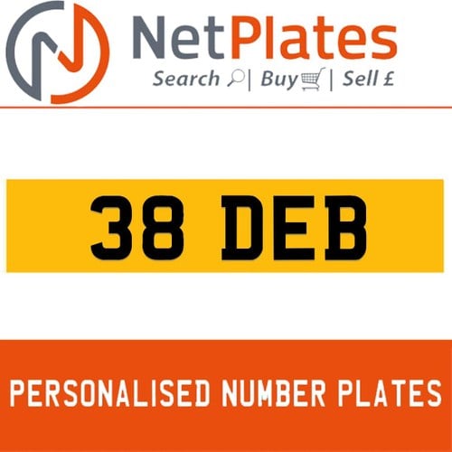 38 DEB PERSONALISED PRIVATE CHERISHED DVLA NUMBER PLATE For Sale