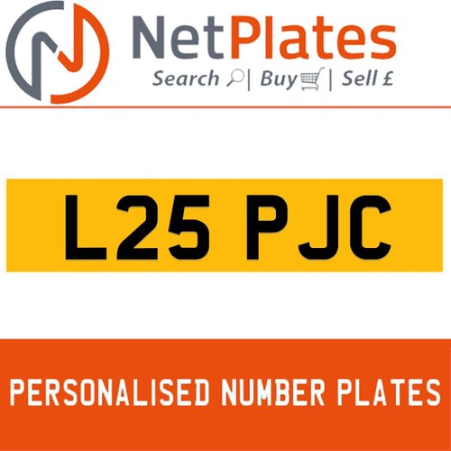 L25 PJC PERSONALISED PRIVATE CHERISHED DVLA NUMBER PLATE For Sale