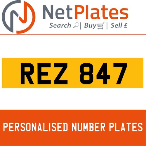 REZ 847 PERSONALISED PRIVATE CHERISHED DVLA NUMBER PLATE For Sale