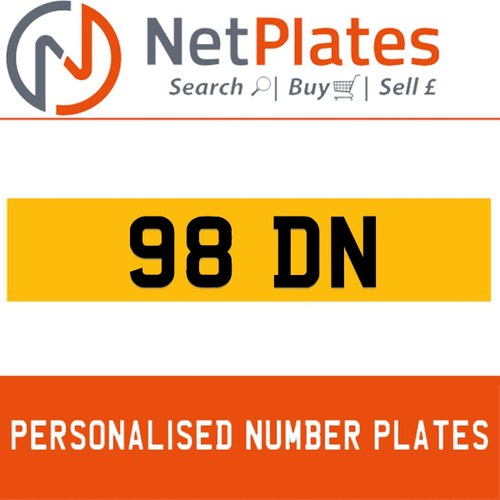 98 DN PERSONALISED PRIVATE CHERISHED DVLA NUMBER PLATE SOLD