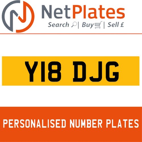Y18 DJG PERSONALISED PRIVATE CHERISHED DVLA NUMBER PLATE In vendita
