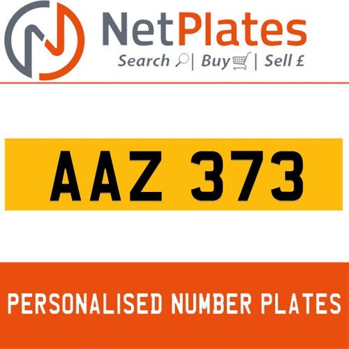 AAZ 373 PERSONALISED PRIVATE CHERISHED DVLA NUMBER PLATE For Sale