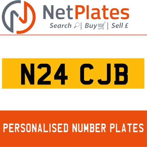 N24 CJB PERSONALISED PRIVATE CHERISHED DVLA NUMBER PLATE For Sale