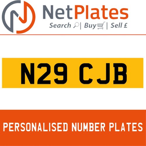 N29 CJB PERSONALISED PRIVATE CHERISHED DVLA NUMBER PLATE In vendita