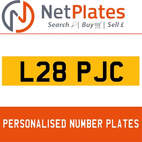 L28 PJC PERSONALISED PRIVATE CHERISHED DVLA NUMBER PLATE In vendita