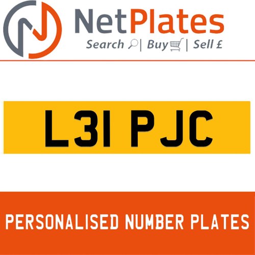 L31 PJC PERSONALISED PRIVATE CHERISHED DVLA NUMBER PLATE In vendita