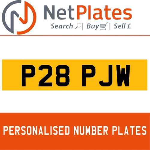P28 PJW PERSONALISED PRIVATE CHERISHED DVLA NUMBER PLATE In vendita