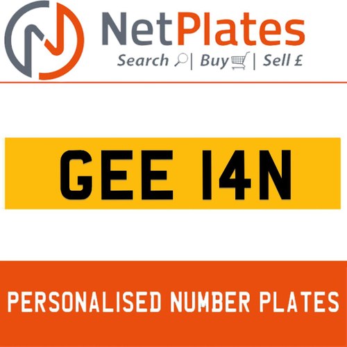 GEE 14N PERSONALISED PRIVATE CHERISHED DVLA NUMBER PLATE For Sale