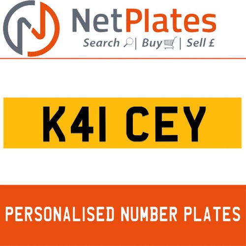 K41 CEY PERSONALISED PRIVATE CHERISHED DVLA NUMBER PLATE For Sale
