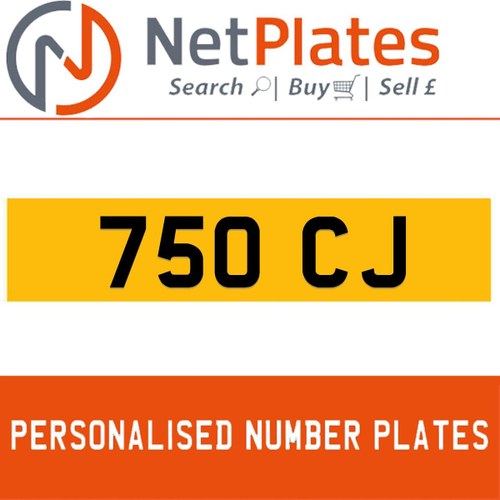 750 CJ PERSONALISED PRIVATE CHERISHED DVLA NUMBER PLATE For Sale