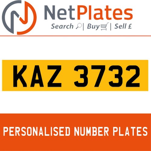 KAZ 3732 PERSONALISED PRIVATE CHERISHED DVLA NUMBER PLATE For Sale