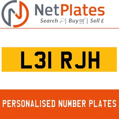 L31 RJH PERSONALISED PRIVATE CHERISHED DVLA NUMBER PLATE For Sale