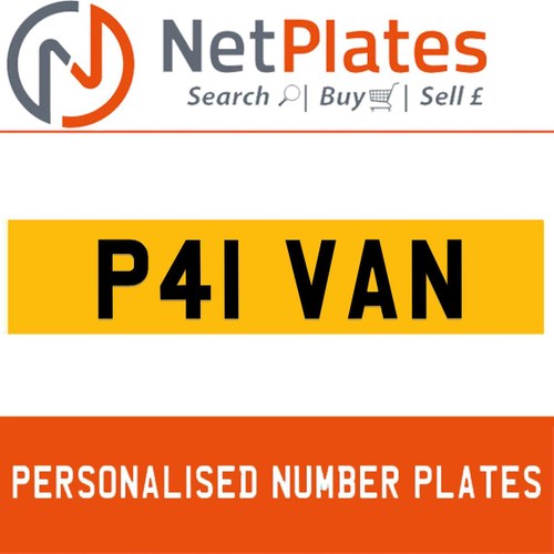 P41 VAN PERSONALISED PRIVATE CHERISHED DVLA NUMBER PLATE For Sale