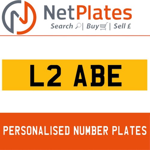 L2 ABE PERSONALISED PRIVATE CHERISHED DVLA NUMBER PLATE In vendita