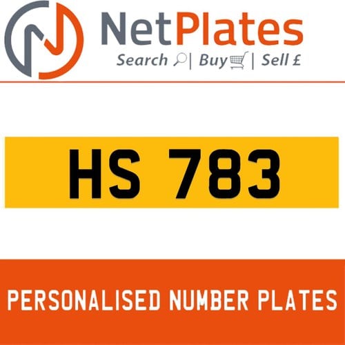 HS 783 PERSONALISED PRIVATE CHERISHED DVLA NUMBER PLATE In vendita