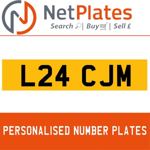 L24 CJM PERSONALISED PRIVATE CHERISHED DVLA NUMBER PLATE For Sale