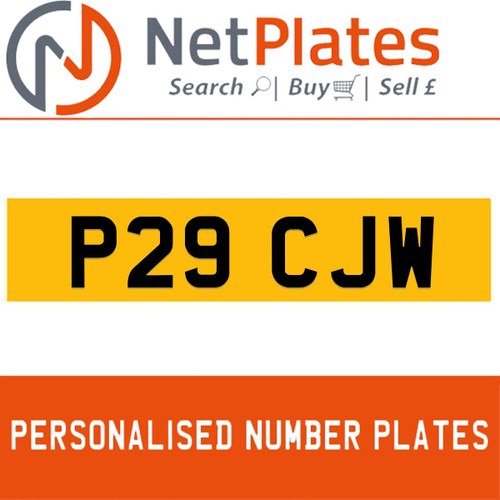 P29 CJW PERSONALISED PRIVATE CHERISHED DVLA NUMBER PLATE In vendita
