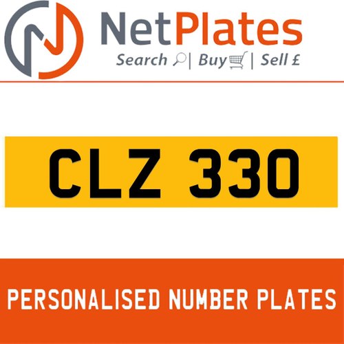 CLZ 330 PERSONALISED PRIVATE CHERISHED DVLA NUMBER PLATE In vendita