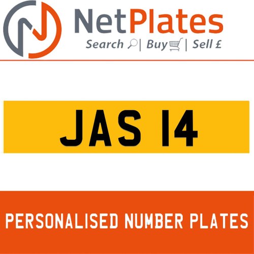 JAS 14 PERSONALISED PRIVATE CHERISHED DVLA NUMBER PLATE In vendita