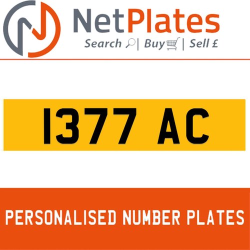 1377 JAC PERSONALISED PRIVATE CHERISHED DVLA NUMBER PLATE For Sale