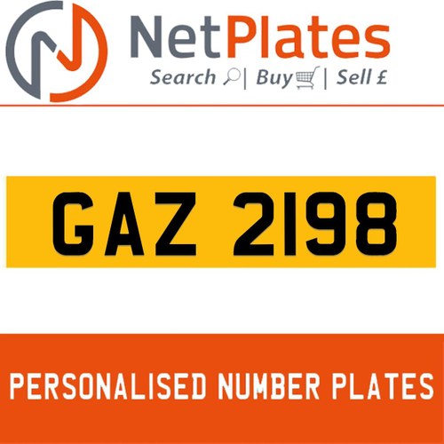 GAZ 2198 PERSONALISED PRIVATE CHERISHED DVLA NUMBER PLATE For Sale