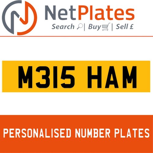 M315 HAM PERSONALISED PRIVATE CHERISHED DVLA NUMBER PLATE For Sale