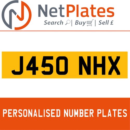 J450 HNX PERSONALISED PRIVATE CHERISHED DVLA NUMBER PLATE In vendita