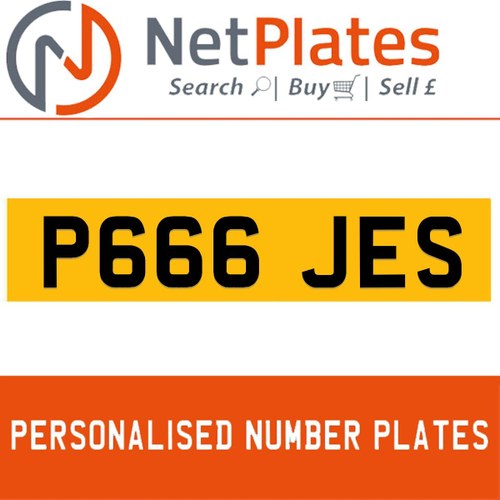 P666 JES PERSONALISED PRIVATE CHERISHED DVLA NUMBER PLATE For Sale